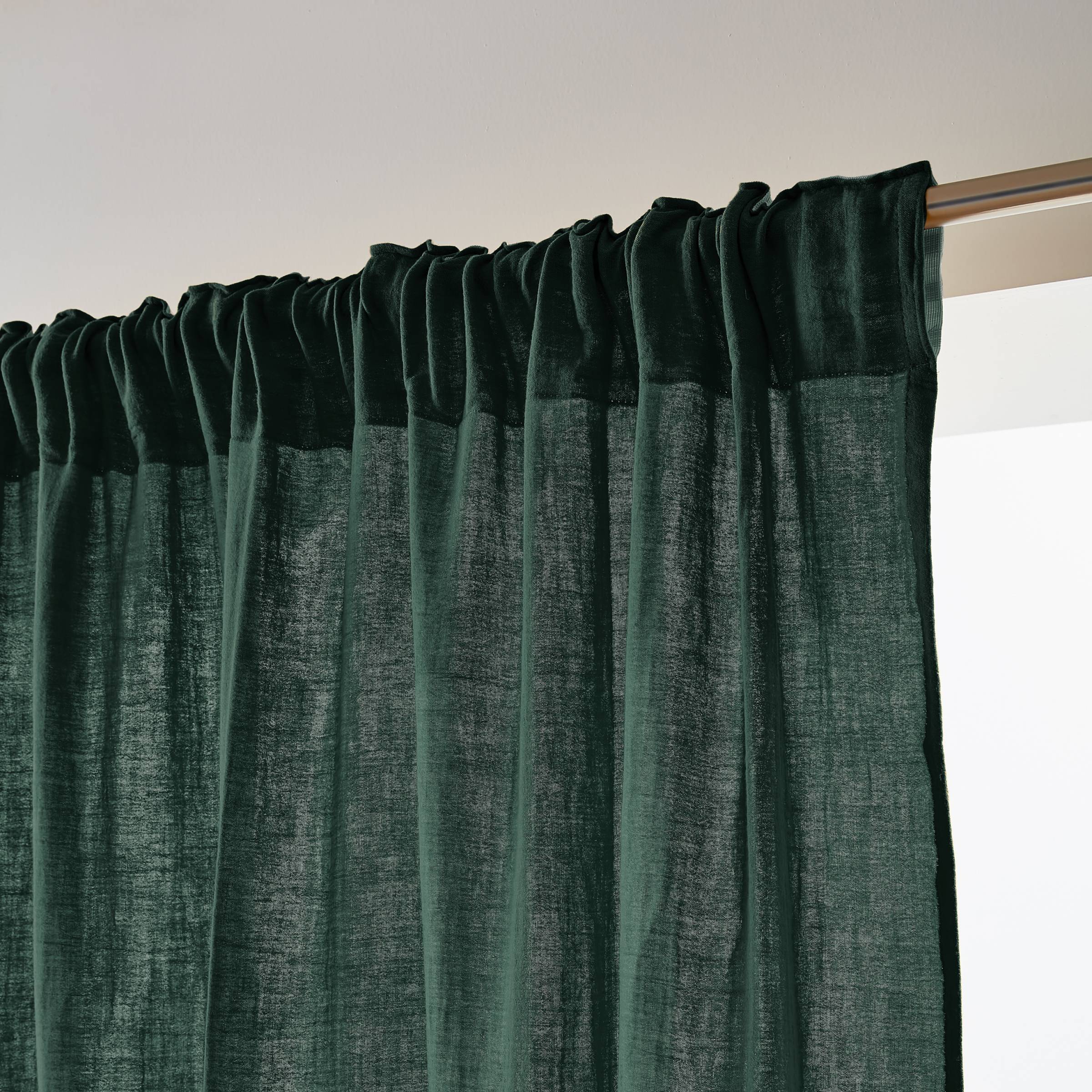 Fir tree muslin pencil pleat curtain