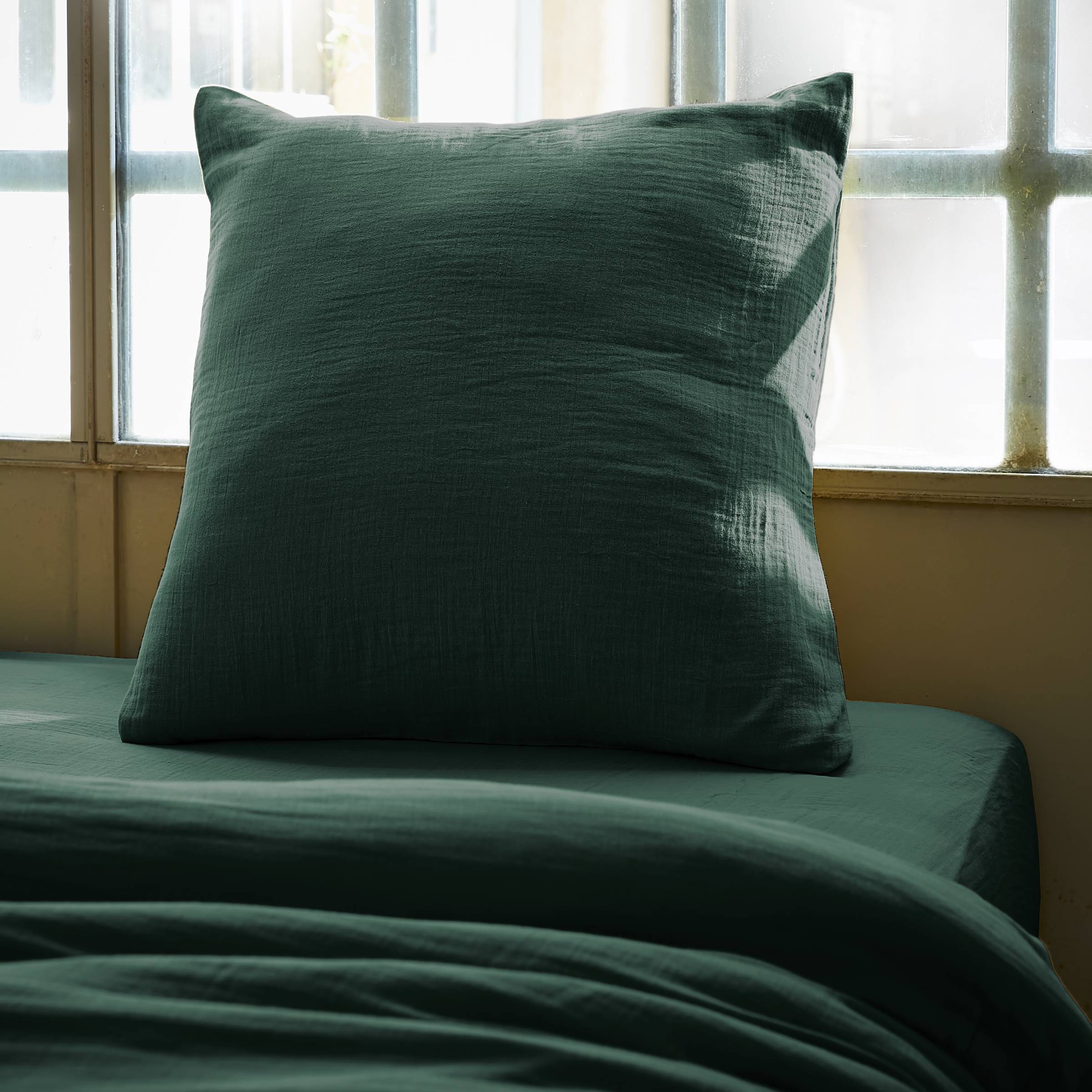 Fir green muslin pillowcase