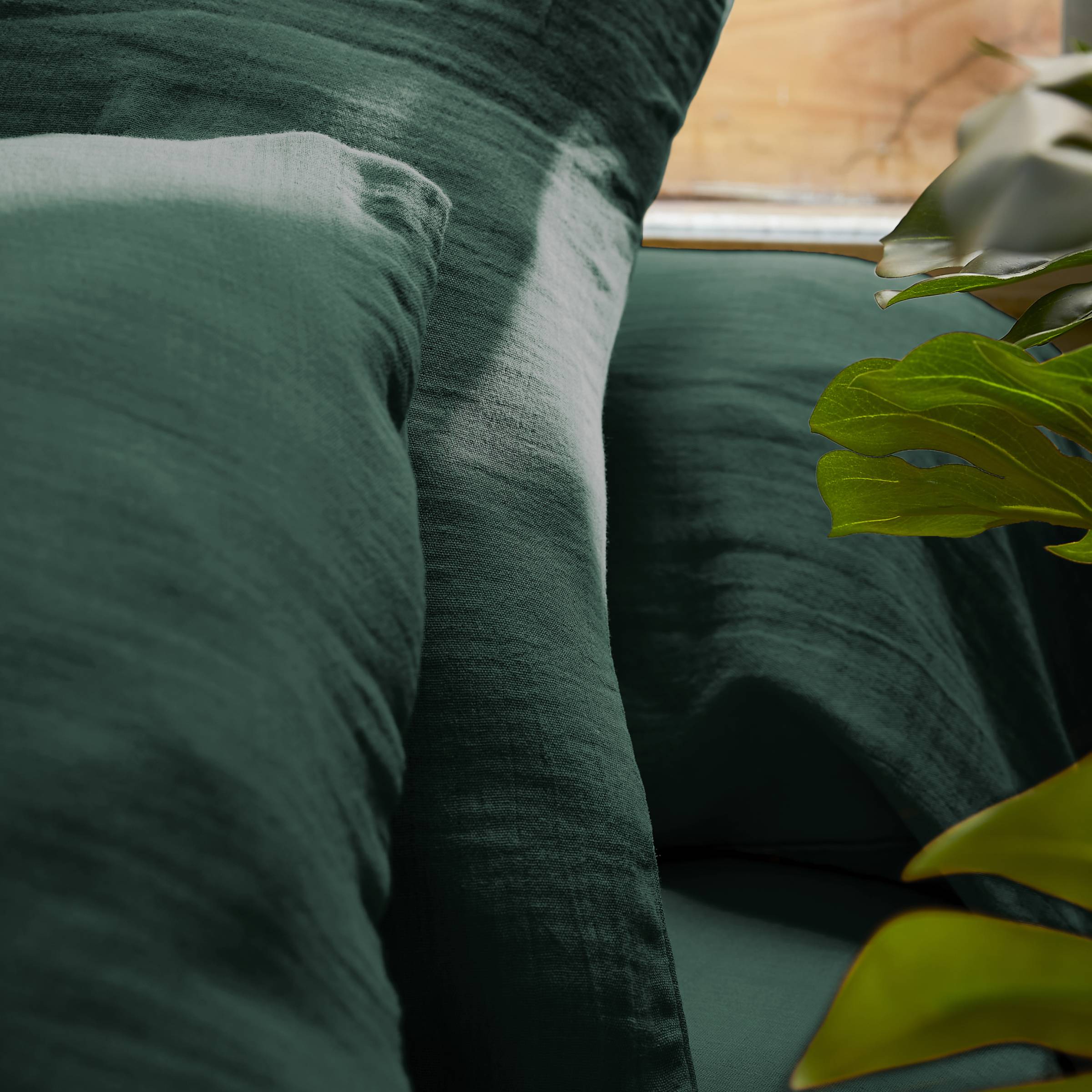 Fir green muslin pillowcase