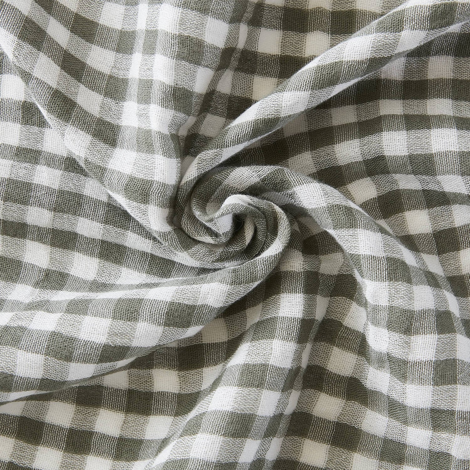 Rosemary green gingham muslin pillowcase